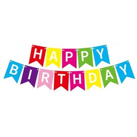 MEETINGU Rainbow Happy Birthday Banner, Colour Rainbow Birthday Party Decorations Color Birthday Sign Colour Happy Birthday Decorations Rainbow Birthday Party Supplies for Boys Girls Kids Baby Adults (Multicolour)