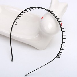 Black Tooth Wire Headband Unisex for Face Washing Hairband 10ea