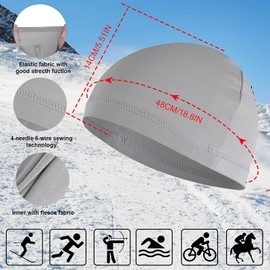 Yolev 6 PCS Sets of Skull Cap Running Cap Sweat Cap Milk Hats Milk Silk Cycling Helmet Liner for Men