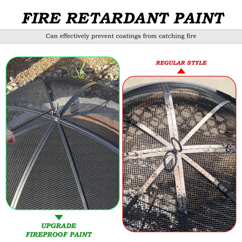 Fire Pit Spark Screen, 27 Inch Diameter Fire Pit Screen