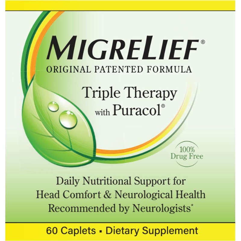 MigreLief Original Triple Therapy with Puracol - Nutritional Support for
