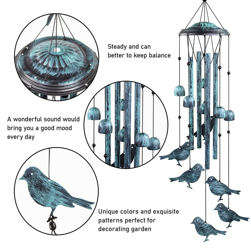 Monsiter QE Bird Wind Chimes for Outside, Outdoors Wind Chimes