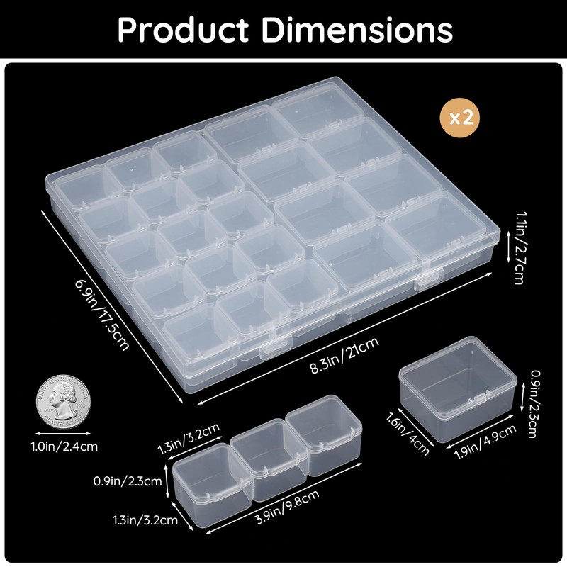 Segbeauty Storage Box, 2 Pieces 23 Compartments Screw Sorting Box,