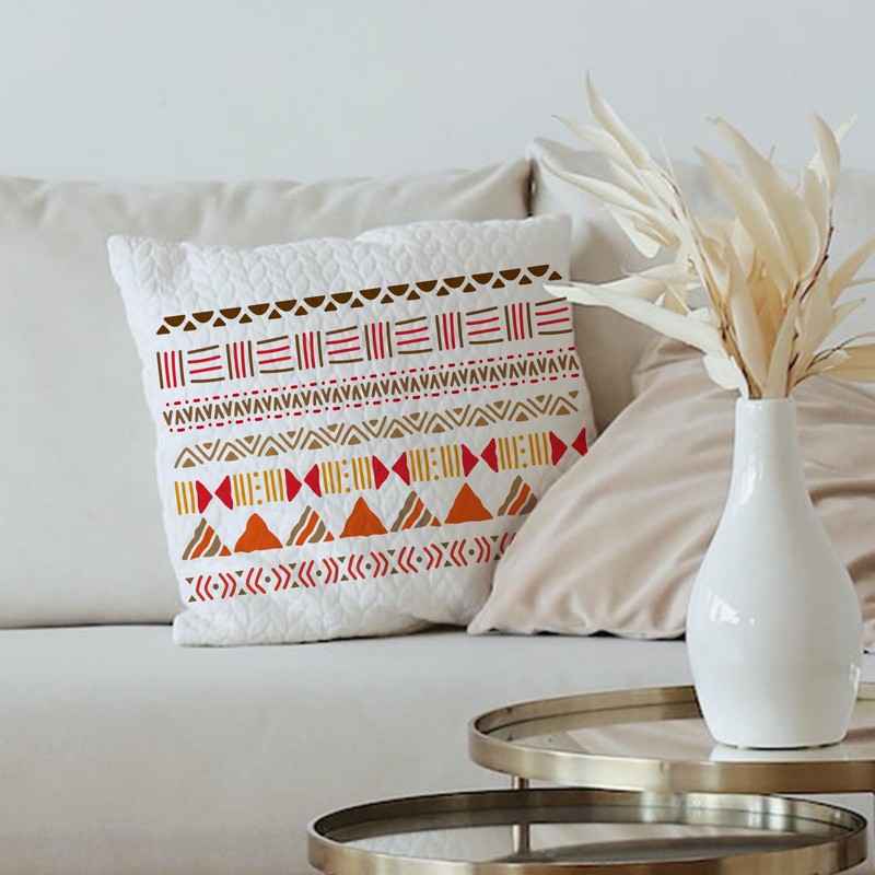 FINGERINSPIRE Mudcloth Elements Pattern Stencil 8.3x11.7inch Tribal Borders Drawing Template