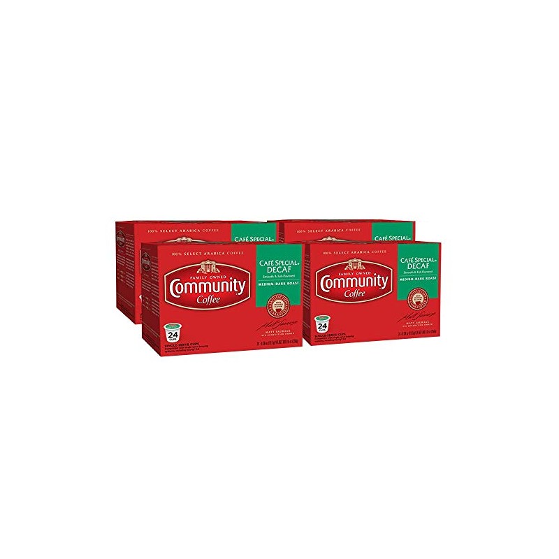 Community Coffee Café Special, 96 Count, Medium-Dark Roast Decaf Single