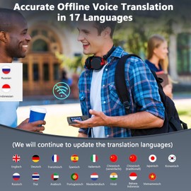 Gugxiom Language Translator Device, ChatGPT AI Translator Device No WiFi Needed, 138 Languages Supported, Voice Translator Offline for Travel Learning Business