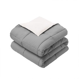Wholesale Beddings Baby Blanket, Set of 2 Reversible Soft Medium Warmth (30-Inch Wide x 40-Inch Long) Infant/Toddler Down Alternative Comforters, Grey-White
