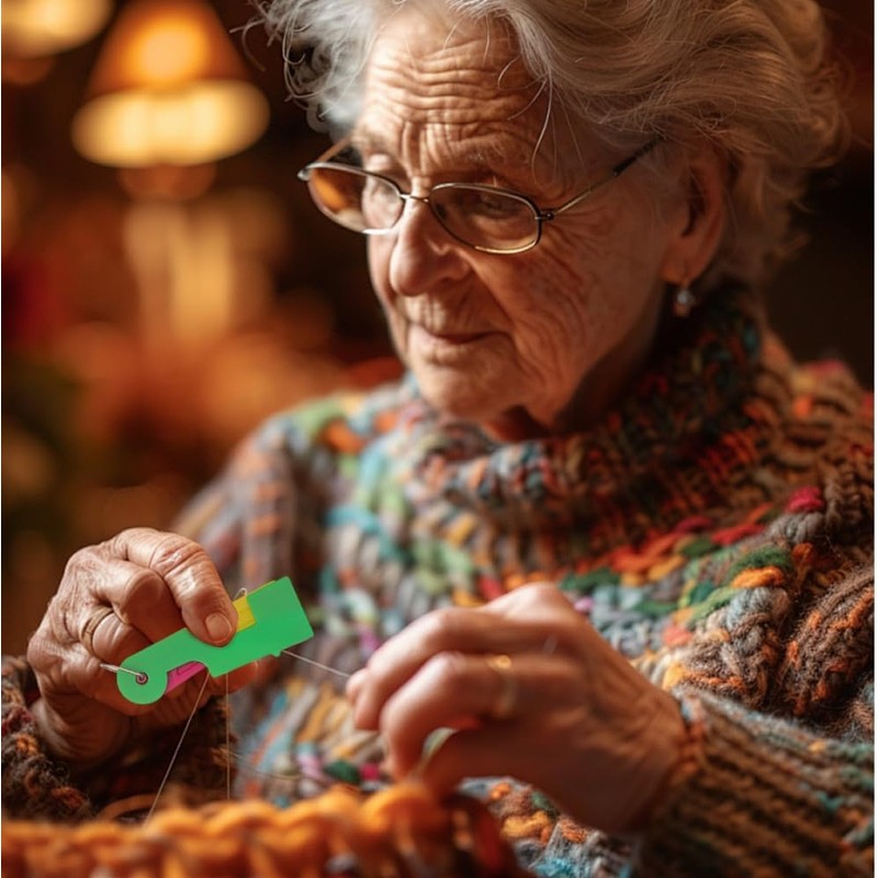 Automatic Needle Threader Tool, Ergonomic Quick Threading Tool for Sewing,