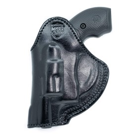 Maxx Carry IWB Leather Revolver Holster for Ruger LCR, LCRx, SP101 | S&W Bodyguard 38 Special, M&P 340 | Taurus 85, 605, 856 and Other Snub Nose Revolvers