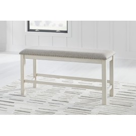 Signature Design by Ashley Robbinsdale 49" Counter Height Dining Bench, Antique White