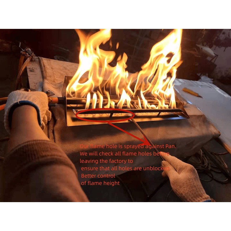 Americangaslos 15"-28" Burner Pan for Gas Fireplace Gas Fireplace Burner