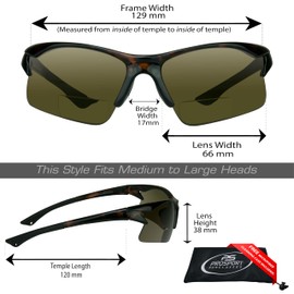 proSPORT BIFOCAL Sunglasses Readers Dark Gray Red Frame Men Women Sport Cycling Running Fishing Golfing Riding Driving +1.50 +2.00 +2.50