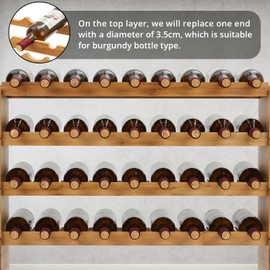 GarveeHome 36 Bottle Stackable Wine Rack, 4-Tier Solid Wood Storage, Freestanding Floor & Countertop, Perfect for Kitchen, Bar & Cabinet, Wobble-Free Design