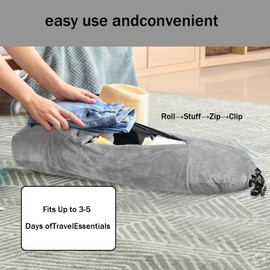 ExcellaElite Stuffable Neck Pillow for Travel Soft Neck Flight Pillow Stuffable with Clothes for Traveling By Car or Plane Fits 3 Days' Essentials