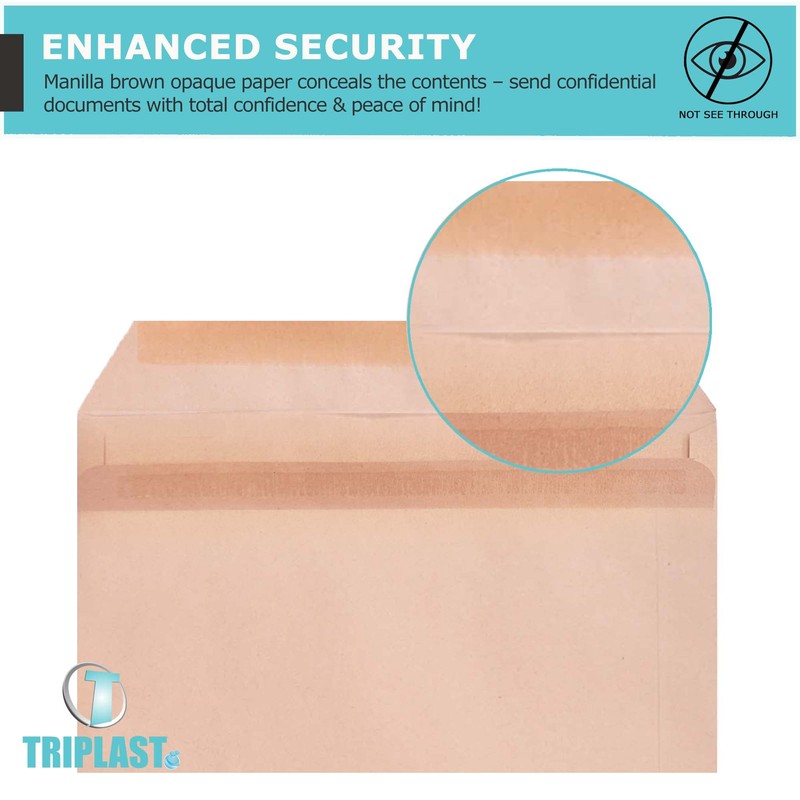Triplast 50 x DL Manilla Self Seal Security Envelopes (Size: