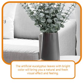 Cabilock 24Pcs Eucalyptus Stems Artificial Eucalyptus Leaves Vase Decors Fake Greenery Branches Leaves Branch for Wedding Centerpiece Household Decorations