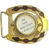 Horseshoe Belt Buckle with Glass Inlay for Silver Dollar /