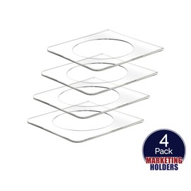 4 Pack Coasters for Cocktail Napkins Crystal Clear Acrylic Bar Decor Acrylic Napkin Holders for Tables Paper Napkin Holder Table Protection for Restaurants and Refreshment Areas by Marketing Holders