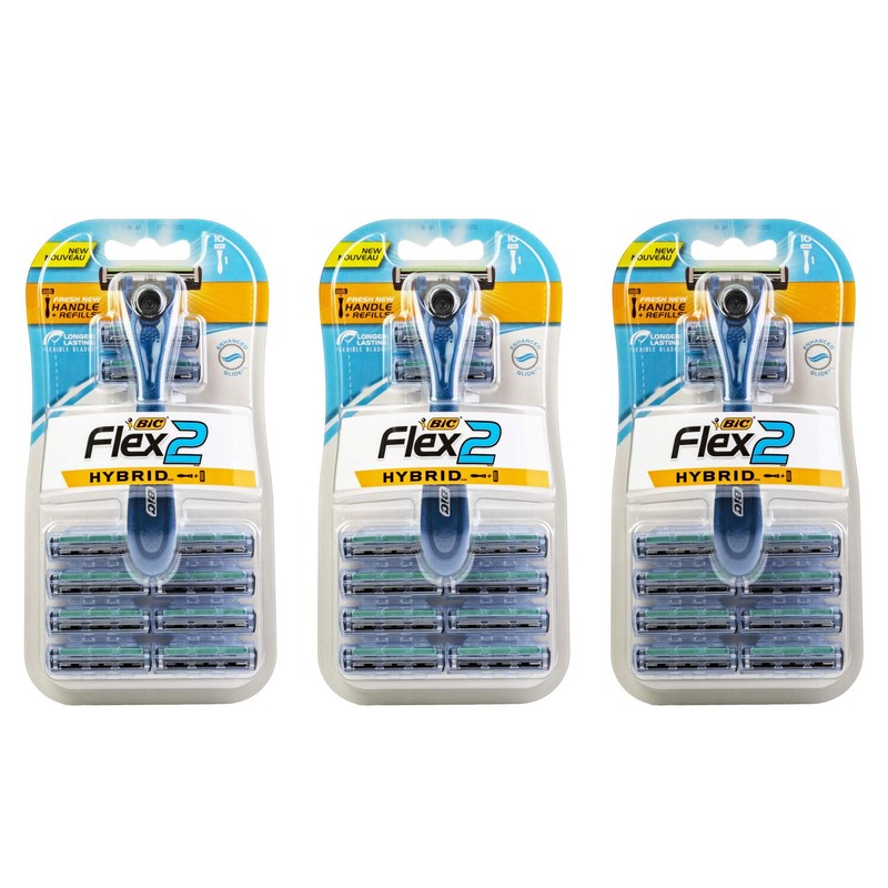 Bic Flex 2 Hybrid Razor - 1 Handle & 10