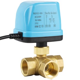 SWAWIS 3-Way Motor Ball Valve, Zone Valve, Ball Valve, DN25, G1 Inch, AC 230 V Motor Valve, Electric Valve, Brass Shut-Off, Shut-Off Ball Valve, Two-Way Valve for Flow Control