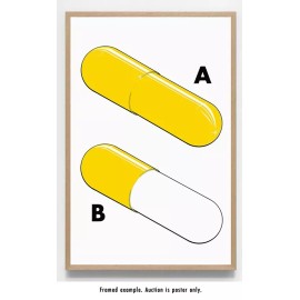 Yellow Pill "Yellowjacket" drug poster - Rare, beautiful repro from early 70s.