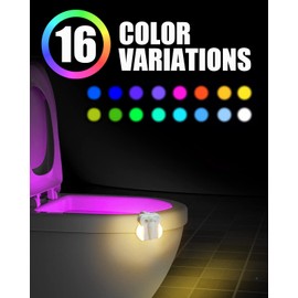 Rantizon Toilet Light Interior Toilet Light, Upgraded Motion Activated Toilet Seat Light, 16 Colors Waterproof, with Aromatherapy and UV Sterilizer, Sensor LED Bathroom Night Light, White