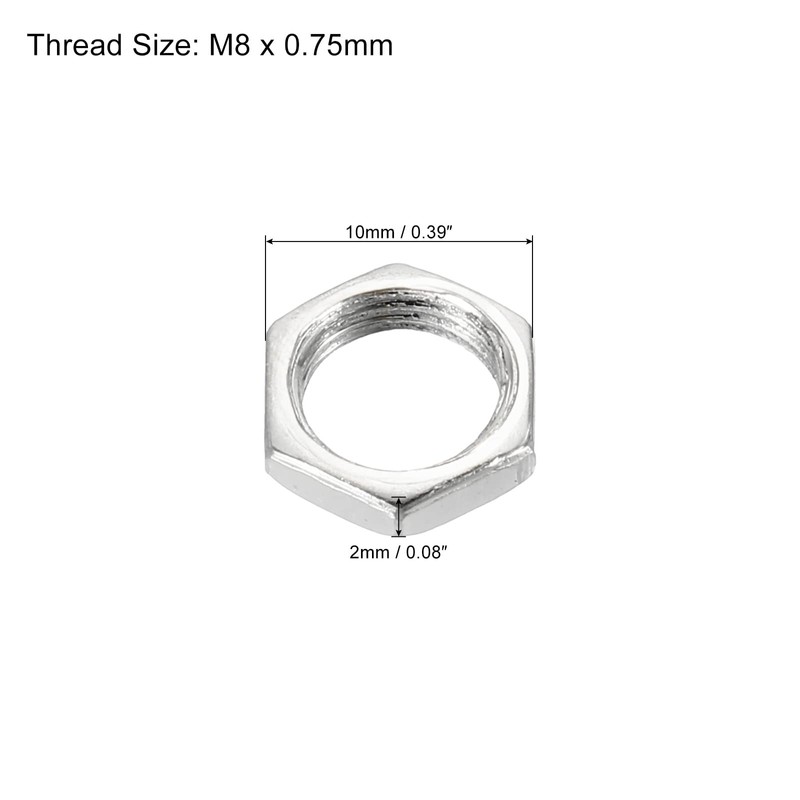 PATIKIL 30-Pack M8 x 0.75 Steel Hex Nut Metric Thread