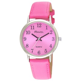 Ravel - Round Silver-Coloured Women's Watch Brighter Days Analogue Quartz - R0140, Fuchsia Pink, Bracelet