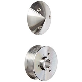 March Performance 208 Clear Powdercoat Billet Aluminum 6-Rib Serpentine Alternator Pulley with Cover