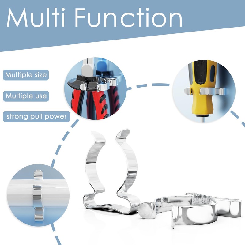 3-H 16Pcs Tool Spring Terry Clips 13/16/ 19/ 25mm Steel