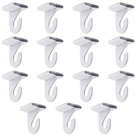 Gansita 15 Pair Drop Ceiling Hooks for Hanging, White Heavy Duty Ceiling Hooks, Metal T-Bar Hooks, Suspended Ceiling Tile Hook Ceiling Clips for Home Classroom Grid Office & Decorations