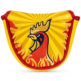 LZFAN Golf Club Head Cover Golf Head Cover Driver Headcover Fairway Wood Headcover Hybrid Club Head Cover Rooster (Mallet Putter)