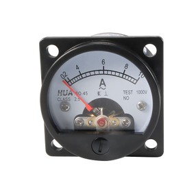 sourcing map Class 2.5 Accuracy AC 0-10A Round Analog Panel Meter Ammeter Black