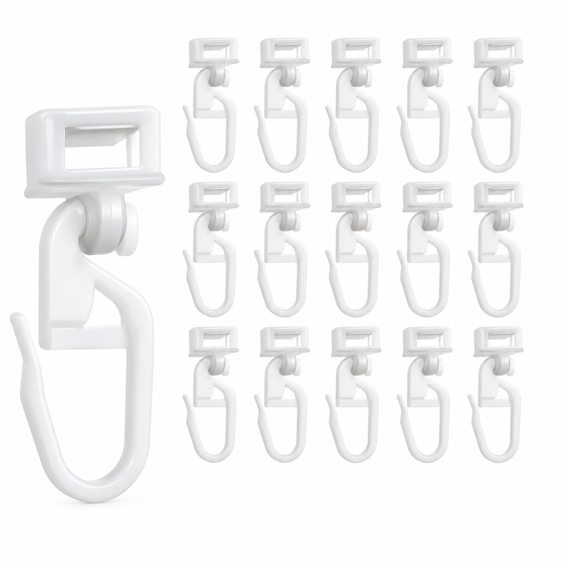 Curtain Track Gliders for Curtain Rails – 20PCS Plastic Hooks