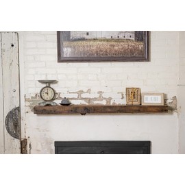 Modern Timber Craft 12 Inch Reclaimed Wood Wall Shelf | Solid Rustic American Barnwood with Floating Shelf Brackets | 2.75" Thickness | 12" L x 8" D, Unfinished