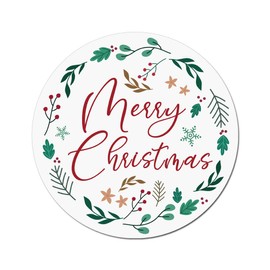 120 x Christmas Stickers Merry Christmas Sticker Gift Wrapping Sticker Christmas Business Sticker Packaging Supplies Small Buisiness Sticker (Merry Christmas A)
