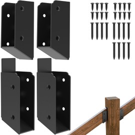 IRENPORU 4PCS 30° Stair 2”x 4” Stainless Steel Deck Railing Brackets Connectors, 2x4 Brackets for Stair Fence Railings Handrail