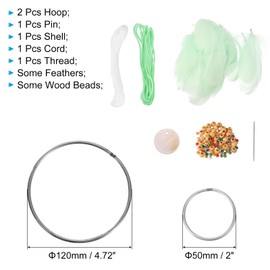 PATIKIL DIY Dream Catcher Kit, Making Dream Catcher Supplies Wall Hanging Handmade Dream Catcher Kits for Beginner Style 4, Green