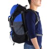 50L Waterproof Bag Camping Climbing Outdoor Travel Hiking Backpack Blue