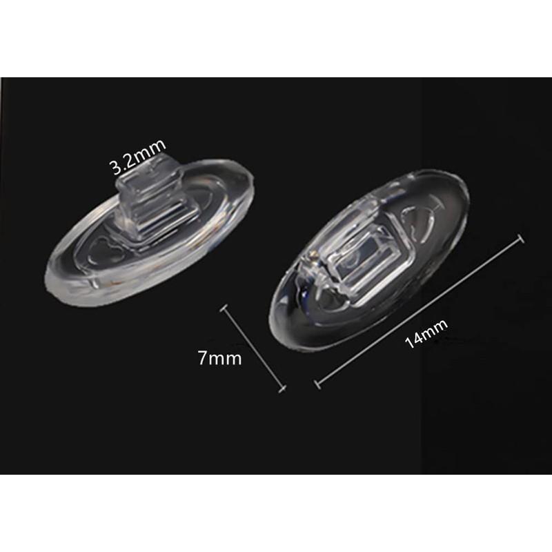 Push in Glasses Nose Pads,5 Pairs Eyeglasses Replacement Nose Piece,Oval