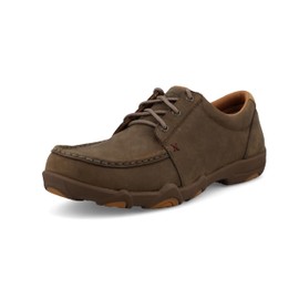 Twisted X Men's Boat Shoe Ultralite X Driving Moc, Moc Toe with Ultralite X, Shitake, 8.5 W