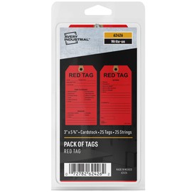 Avery Pack of Tags, 5S Red Tags with Strings – 25 Pack 5.75" x 3” Manila Tags (62426)