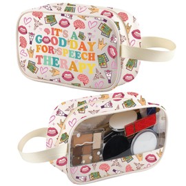 Speech Therapy Clear Makeup Bag Speech Therapist Gift SLP Speech Language Pathologist Travel Toiletry Bag Organizer Pouch Cosmetic Bag (Speech Therapy tm ca)