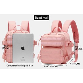 9L Mini Tactical Backpack Small Gym Bag Fitness Portable Backpack With Molle System For Hiking, Camping, Traveling, Daily Use (Black)