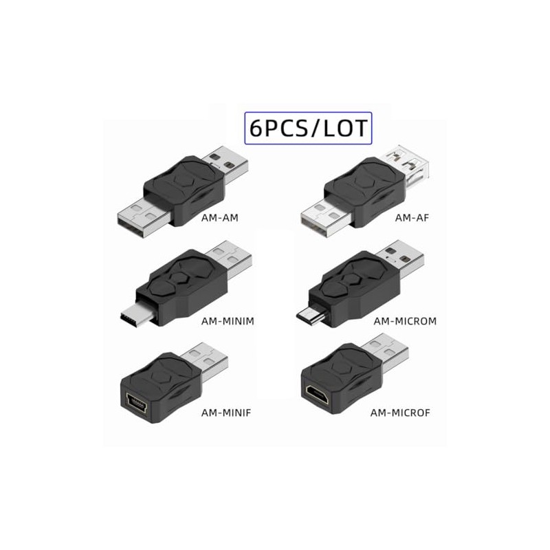 chenyang - Paquete de 6 adaptadores USB 2.0, USB 2.0