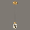 Lamparko Small Crystal Pendant Light, Modern Brass Dimmable Hanging Lamp,