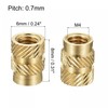 TOP-VIGOR 60Pcs M4 Threaded Knurled Insert Nuts, M4 x 8mm