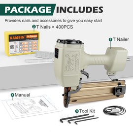 Woodpecker ST64 14 Gauge 3/4" to 2-1/2" Pneumatic Concrete T Nailer Gun with 400pcs Concrete T Nails, Air Power Heavy Duty Concrete Nail Gun Brad Nailer Finish Nailer for Woodworking