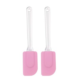 uxcell 2pcs Flexible Silicone Spatula Heat Resistant Non-scratch Kitchen Turner Non Stick Scrape for Cooking Baking Pink