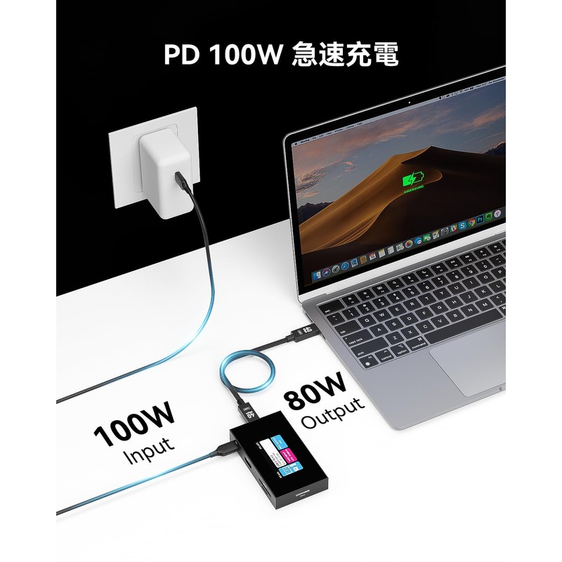Dockcase 8-in-1 USB C Hub with Touch Screen CFexpress/SD/MicroSD Card